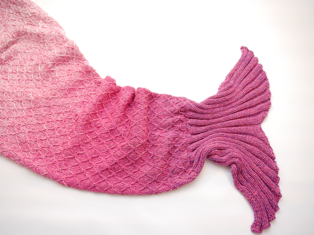 Wollpaket KINDER Meerjungfrauen Decke rosa / aquamarin (ohne Anleitung)